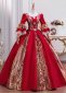 Red European Court Masquerade Prom Dress Christmas Costume