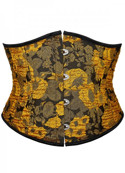 Yellow Jacquard Brocade Underbust Corset
