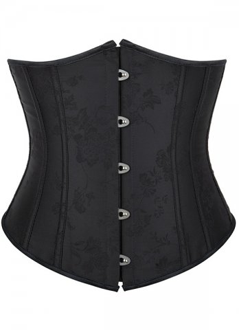 Black Printed Ceinture Underbust Corset