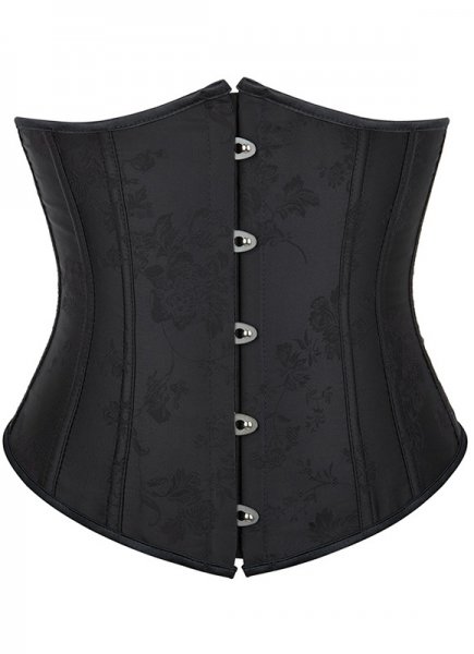 Black Printed Ceinture Underbust Corset