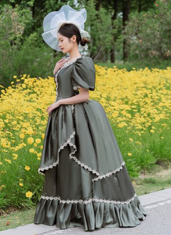 Custom-Made Rococo Victorian Bustle Dresses Women Masquerade Prom Dress