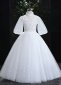 Little Girls Mock Neck Polka Dots Tulle Wedding Engagement Dresses