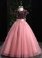 Christmas Girls Sequin Tulle Formal Dresses Pink