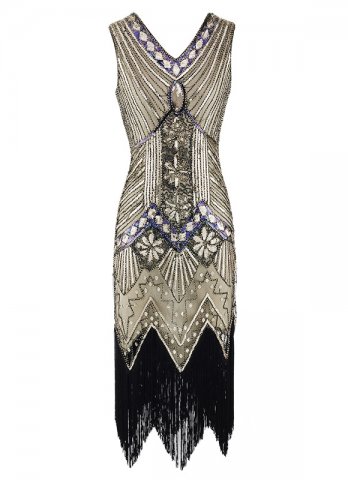 1920s Cocktail Dress Vintage Flapper Dress Women's Sequins Masquerade Prom Dress