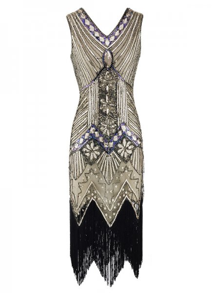 1920s Cocktail Dress Vintage Flapper Dress Women's Sequins Masquerade Prom Dress