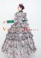 Gray Floral Vintage Rococo Party Dress Reenactment Theater Costume 4