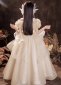 Flower Girls White Princess Mesh Wedding Dress 3