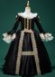 Girls Masquerade Cosplay Ballgown Green Satin Dress Black