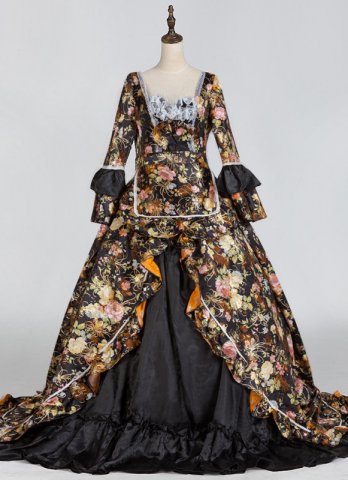 혁명적인 18세기 초기 빅토리아 시대 볼 가운 드레스