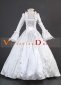 White Long Flare Sleeve Lace Renaissance Civil War Victorian Ball Gowns