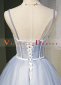 Blue Tulle Spaghetti Short Prom Formal Dresses for Women 3