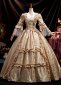 Renaissance Champagne Floral Pattern Jacquard Ball Prom Dress