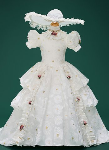 Children Marie Antoinette 18th Century Dresses Kids Princess White Southern Belles Dress