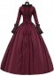 18th Century Burgundy Women Masquerades Historical Dresses 3