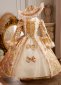 children gold floral brocade victorian ball dress for girl