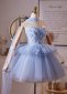 Blue Sweetheart Butterfly Decoration Short Party Dress
