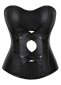 Hollow Leather Tight Fitting Corset with Back Zipper