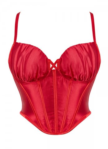 Red Sexy Shoulder Strap Top Bustier Bra Corset