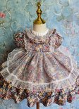 Children Girls Floral Short Sleeved Fluffy Lolita Mini Dress