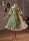 Green Spaghetti Straps Cocktail Dress 3