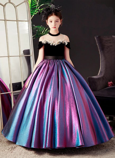 Custom Made Upscale Girls Glitter Performance Party Dresses