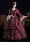 Wine Red Floral Rococo Dress Theater Costume 3