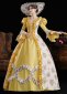 Yellow Printed Long Flare Sleeve Floor Length Masquerade Ball Dress 2