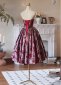 Vintage Burgundy Corset Off the Shoulder Jacquard Party Dress 3