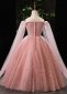 Girls Beauty Pageants Pink Spaghetti Straps Cloak Sleeve Formal Dresses 3
