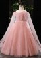 Girls Beauty Pageants Pink Spaghetti Straps Cloak Sleeve Formal Dresses 2
