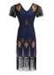 1920s Gatsby Roaring 20s Sequin Beaded Dress Fringe Evening Gown