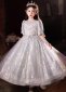 Flower Girls Glitter Silvery Thanksgiving Party Dresses 4