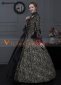 Coffee Floral Cotton Victorian Dresses Gowns 3