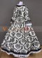 White Brocade Floral Gothic Victorian Renaissance Dress 2