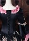 Rococo Black Floral Printed Satin Masquerade Dress Lolita Costume 5