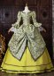 Yellow Green Floral Brocade Victorian Rococo Ball Gown Formal Party Dress 4