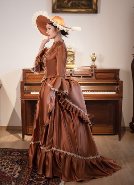 Victorian Bustle Dresses Women Baroque Masquerade Party Dress