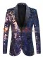 Purple Shiny Sequin Blazers Jackets for Men