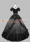Black Short Sleeve Belle Princess Victorian Dress Ball Gowns