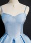 Custom made Shiny Blue Spaghetti Straps Corset Evening Dresses 2