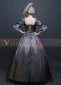 Gray Half Flare Sleeves Retro Lace Women Wedding Gown Dress Theater Costume 3