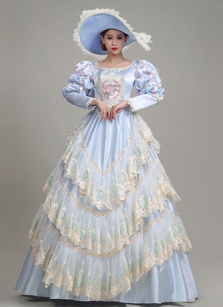 Blue Southern Belle Princess Masquerade Dress Carnival Theatre Costume