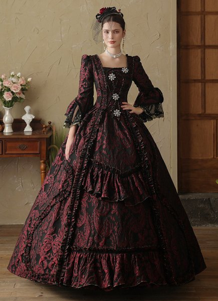 Customized Renaissance Marie Antoinette 18th Century Ball Gown Dark Fantasy Gothic Witch Halloween Costume