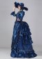 Blue Victorian Bustle Dresses Edwardian Masquerade Ball Dresses