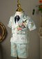 Boys Blue Floral Paisley 5 Piece Shorts Tuxedo Suit