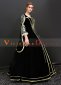 Black Half Batwing Sleeves Lace Vintage Rococo Masquerade Ball Gown Theater Dress 2