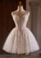 White Off the Shoulder Corset Sequin Bead Formal Prom Mini Dress