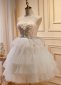 Tiered Tulle Sweetheart Corset Short Party Dress with Appliques Ruffle
