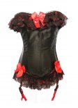 Black Satin Lace Overbust Corset