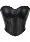 Black Modern Sweetheart Women Leather Corset With Cups